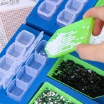 Gyémántszem tálca tartó habszivacsból dobozokkal