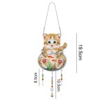 Cica üveggömbben gyémántszemmel kirakható ajtódísz