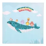 Csillogó bálna gombostűző szett flitterekkel (25x25 cm)