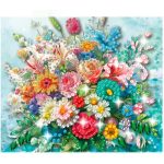 Virágos képeslapok gyémántszemes kirakó csomag 6 db képeslappal