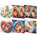 Szent család képeslapok gyémántszemes kirakó csomag 6 db képeslappal