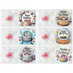 Szülinapi tortás képeslapok gyémántszemes kirakó csomag 6 db képeslappal