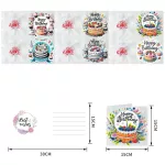 Szülinapi tortás képeslapok gyémántszemes kirakó csomag 6 db képeslappal