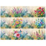 Vadvirágos  képeslapok gyémántszemes kirakó csomag 6 db képeslappal