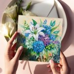 Vadvirágos  képeslapok gyémántszemes kirakó csomag 6 db képeslappal