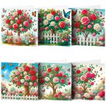 Fa virágzás képeslapok gyémántszemes kirakó csomag 6 db képeslappal