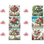Fa virágzás képeslapok gyémántszemes kirakó csomag 6 db képeslappal