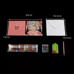 Karácsonyi manós képeslapcsomag gyémántszemes kirakó szett 12 db képeslappal