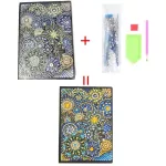 Apró virágos mandala mintás jegyzetfüzet gyémántszemes kirakó