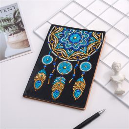 50 oldalas sima kicsi kék mandalás gyémántszemes kirakó jegyzetfüzet