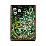 50 oldalas sima kicsi zöld virágos gyémántszemes kirakó jegyzetfüzet