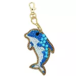 Delfines gyémántszemmel kirakható kulcstartók