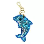 Delfines gyémántszemmel kirakható kulcstartók