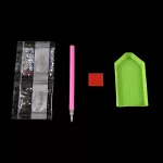 Négyszögletes mandala mintás gyémántszemmel kirakható kozmetikai tükör