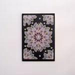 50 oldalas sima kicsi lila virágos gyémántszemes kirakó jegyzetfüzet