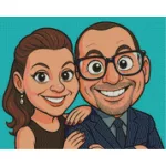 Gyémánt kirakó saját fotóról Karikatúra kivitelben  kör alakú gyémántszemekkel 40x50cm