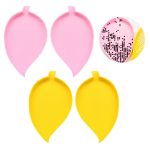 Rózsaszín színű levél alakú tálca gyémántszemes kirakóhoz