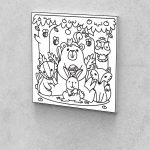 Fejlesztő Festővászon Picasso Palántáknak 3 -6 éves korosztálynak erdei állatok 40x40 cm