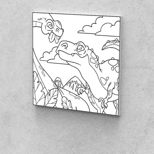 Fejlesztő Festővászon Picasso Palántáknak 3 -6 éves korosztálynak dínók 40x40 cm