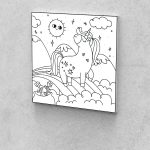 Fejlesztő Festővászon Picasso Palántáknak 3 -6 éves korosztálynak egyszarvú 40x40 cm