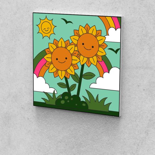 Matekvarázs Számfestő: Készségfejlesztés szórakozva 30x30 cm-es Napraforgós vászon festékkel