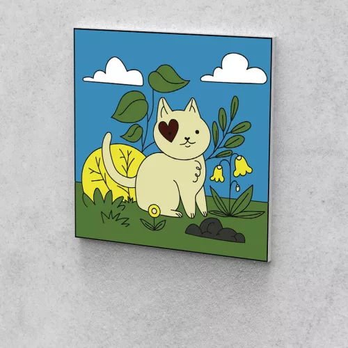 Matekvarázs Számfestő: Készségfejlesztés szórakozva 30x30 cm-es cicás vászon festékkel