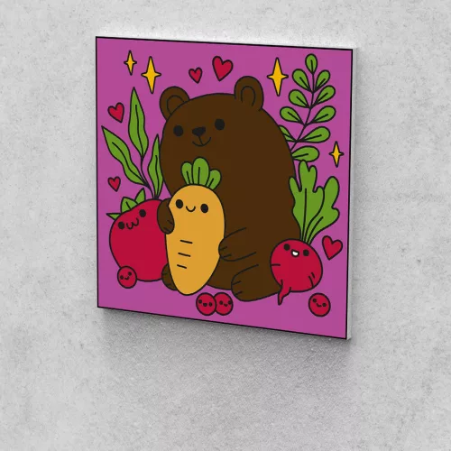 Matekvarázs Számfestő: Készségfejlesztés szórakozva 30x30 cm-es medvés vászon festékkel