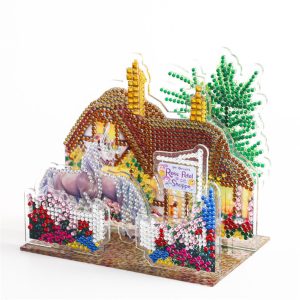 Egyszarvú gyémántszemes kirakó puzzle zöld fával Egyszarvú gyémántszemes kirakó puzzle zöld fával