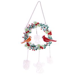   Madárkás Karácsonyi ajtó kopogtató függő dísz Gyémántszemes kirakó