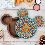 Mickey fej alakú Mandala mintás gyémántszemmel kirakható tárolódoboz