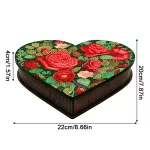 Szív alakú rózsa mintás gyémántszemmel kirakható tárolódoboz