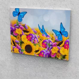   Napraforgó pillangókkal számfestő készlet gyermekeknek 20x20