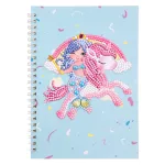 Unikornisommal spirál jegyzetfüzet gyémántszemes kirakó