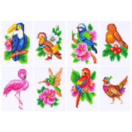   8 Izgalmas mini kép gyémántszemes kirakó - trópusi madaras