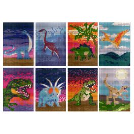   8 Izgalmas mini kép gyémántszemes kirakó - dinoszauruszok
