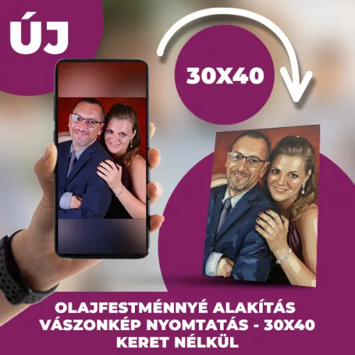 Egyedi Olajfestmény Kép vászonkép nyomtatás - Saját Fotódból Műalkotás 30x40 cm
