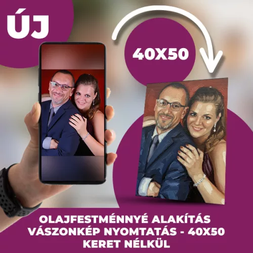 Egyedi Olajfestmény Kép vászonkép nyomtatás - Saját Fotódból Műalkotás 40x50 cm