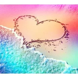   Homokba rajzolt szerelem kör alakú kreatív gyémánt kirakó 20x30