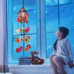 Gyémántszemmel kirakható lámpás szélcsengő álomfogó virágokkal Kreatív termék 