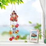 Gyémántszemmel kirakható lámpás szélcsengő álomfogó virágokkal Kreatív termék 