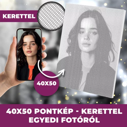 Pontkép saját fotóból – Pontozd a saját remekműved 40x50 cm kerettel