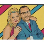 Gyémánt kirakó saját fotóról Pop Art stílusban  kör alakú gyémántszemekkel 40x50cm