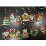 Mikulás Hóember Ünnepi gyémántszemes kirakó kulcstartók 