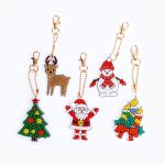 Mikulás Hóember Ünnepi gyémántszemes kirakó kulcstartók 