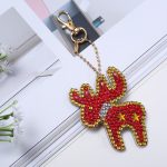 Karácsonyi 5 db-os gyémántszemes kirakó kulcstartók 