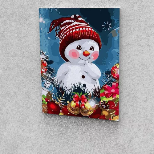 Kicsi hóember festés számok alapján kreatív készlet 30x40