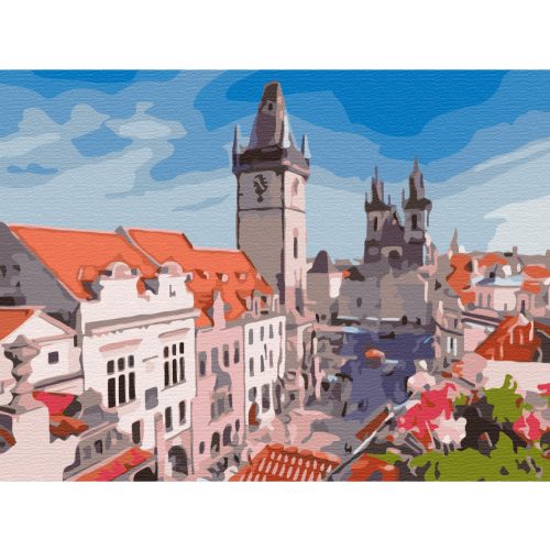 Prága belváros festés számok alapján kreatív készlet keret nélkül