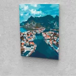 Norvég fjordok festés számok alapján kreatív készlet kerettel