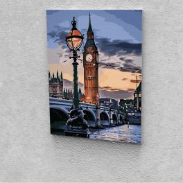   Big Ben naplementében festés számok alapján kreatív készlet 30x40