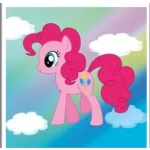 Rózsaszín póni gyémántszemes kirakó gyerekeknek kerettel